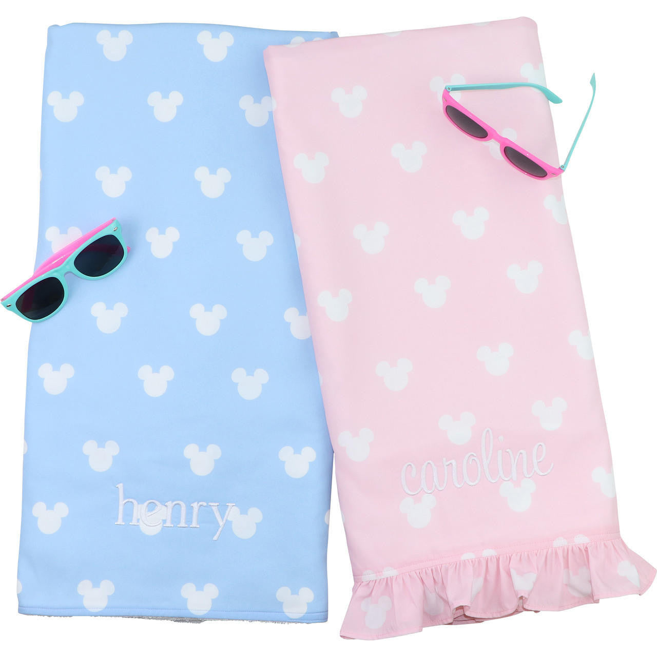 Blue Mouse Ears Beach Towel  Monogram - Cecil and Lou