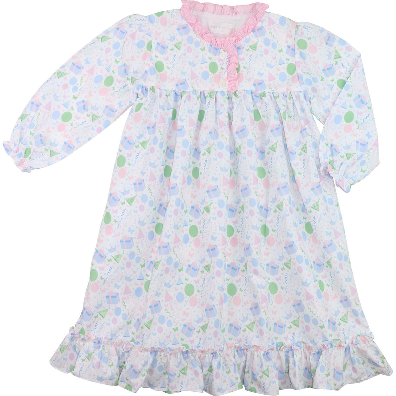 Blue Pastel Happy Birthday Nightgown  Smocked Threads