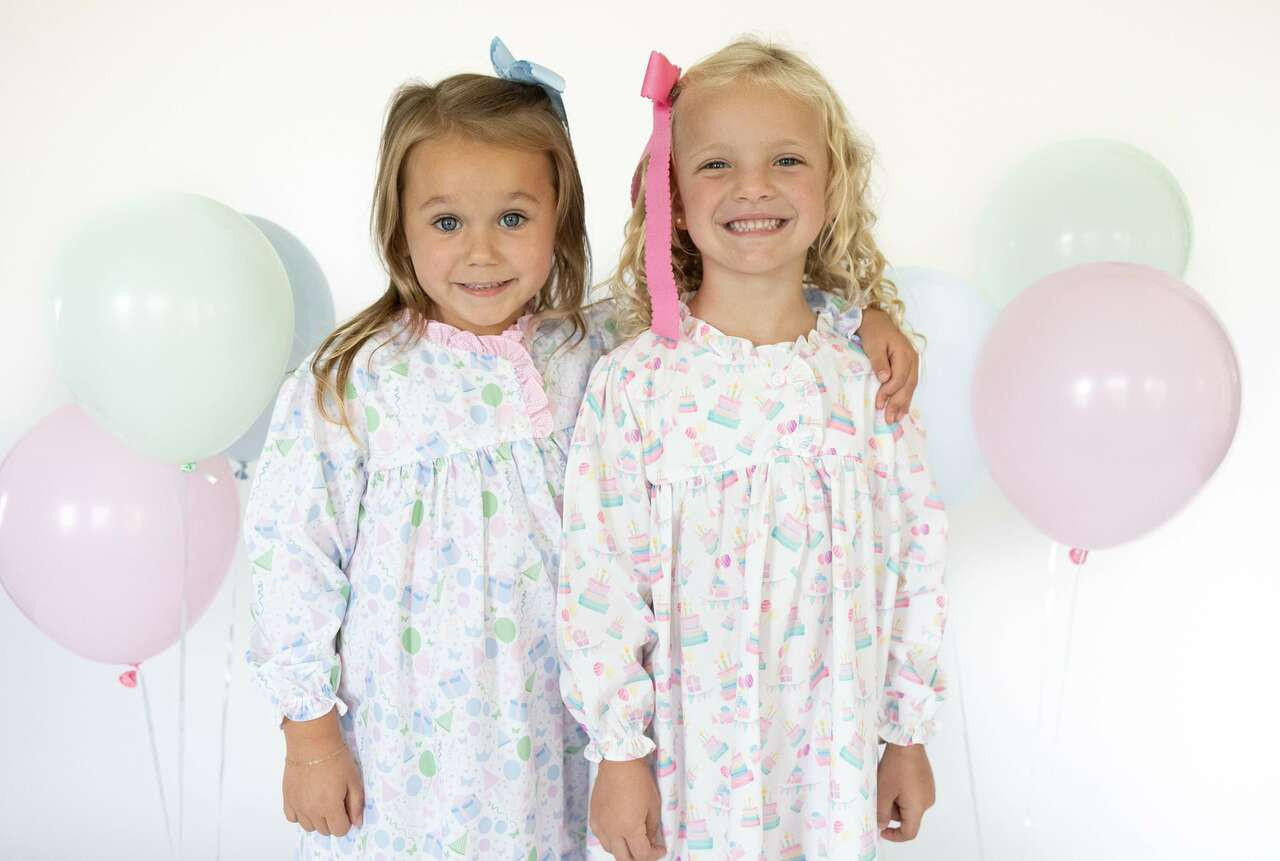 Blue Pastel Happy Birthday Nightgown  Smocked Threads