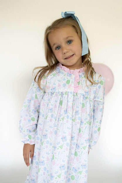 Blue Pastel Happy Birthday Nightgown  Smocked Threads