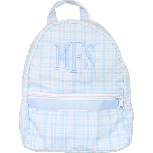 Blue Plaid Backpack