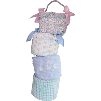 Blue Plaid Bunny Easter Basket - Shipping Late March  Monogram