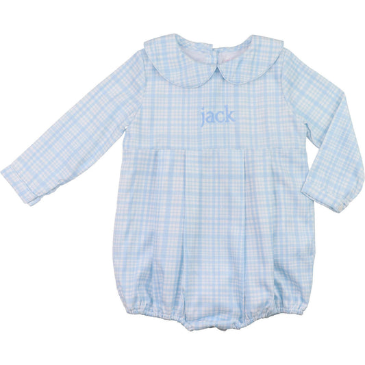 Blue Plaid Corduroy Bubble  Eliza James Kids