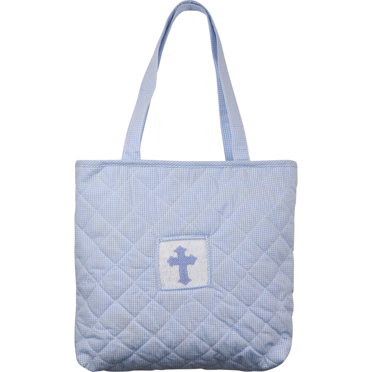 Blue Quilted Smocked Cross Tote Smocked Threads