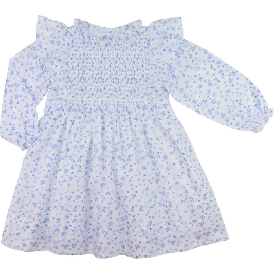 Blue Smocked Petite Floral Dress - Shipping Early October  Smocked Threads