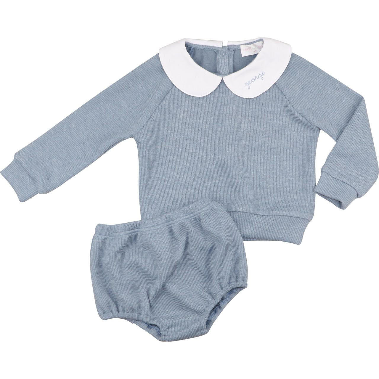 Blue Sweater Diaper Set - Shipping Mid October  Monogram