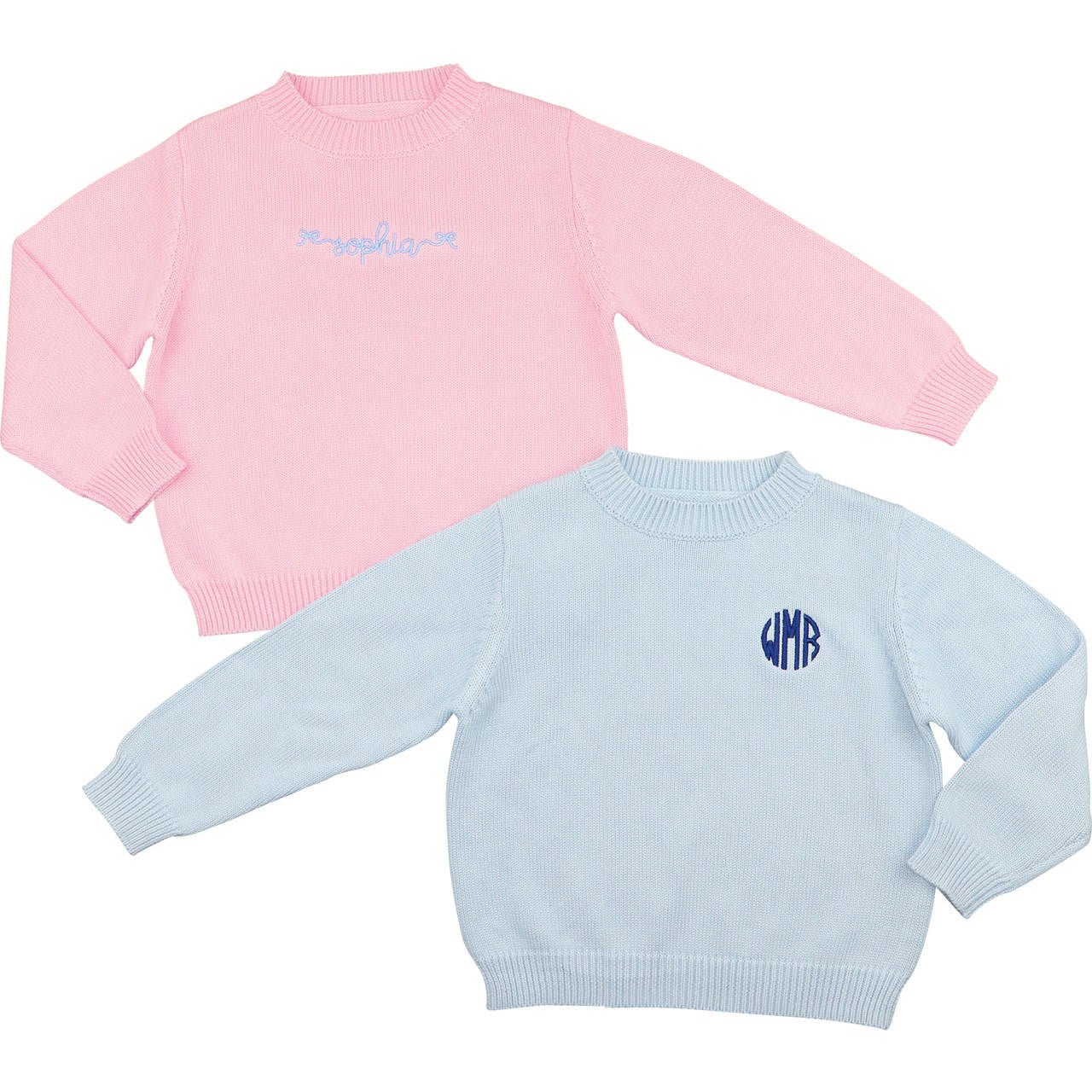 Blue Woven Sweater Monogram