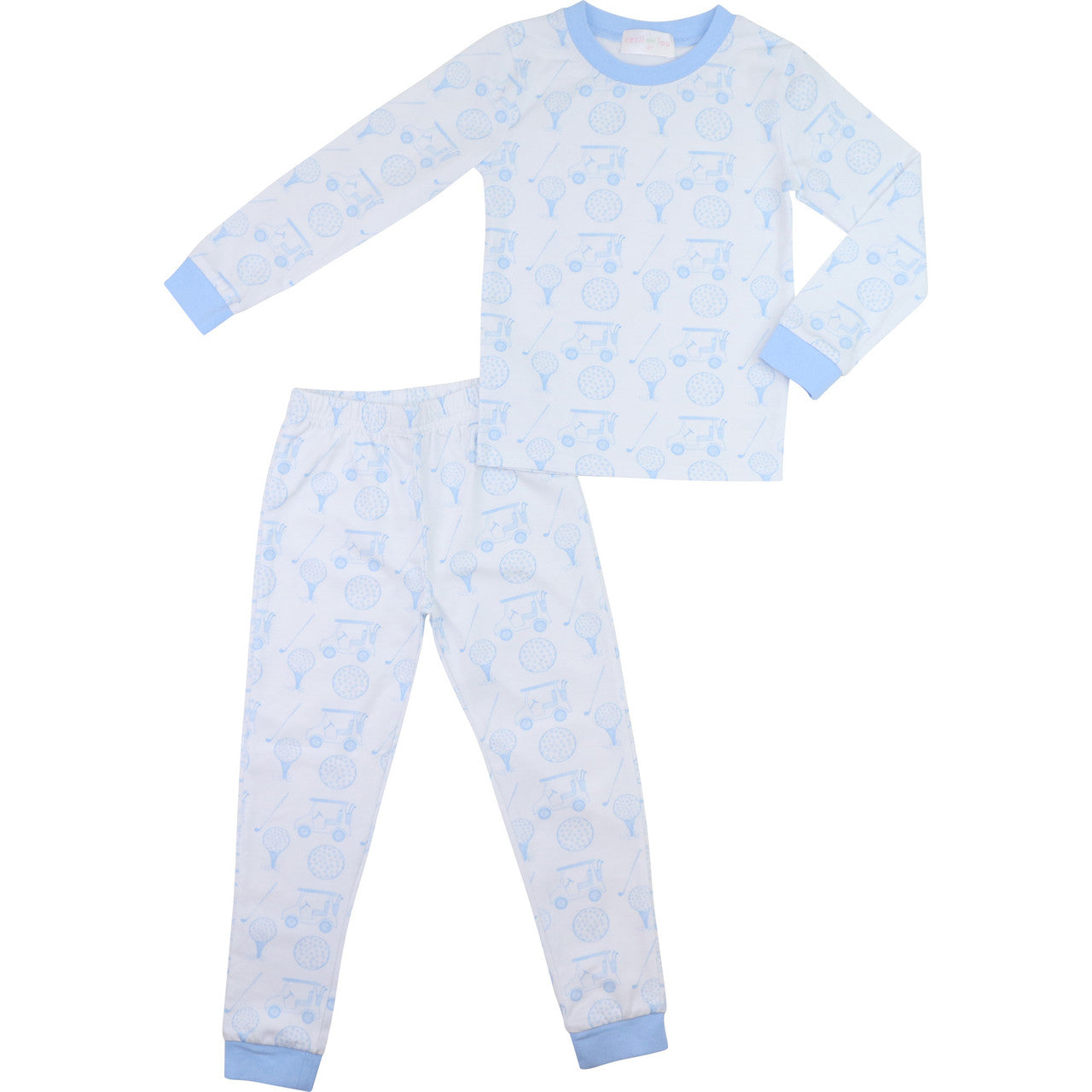 Blue And White Knit Golf Pajamas