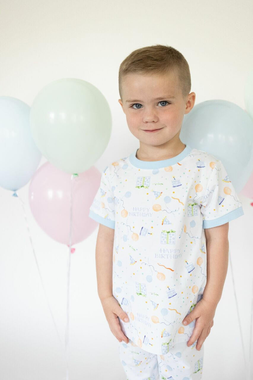 Boys Birthday Print Knit Pajamas  Cecil and Lou