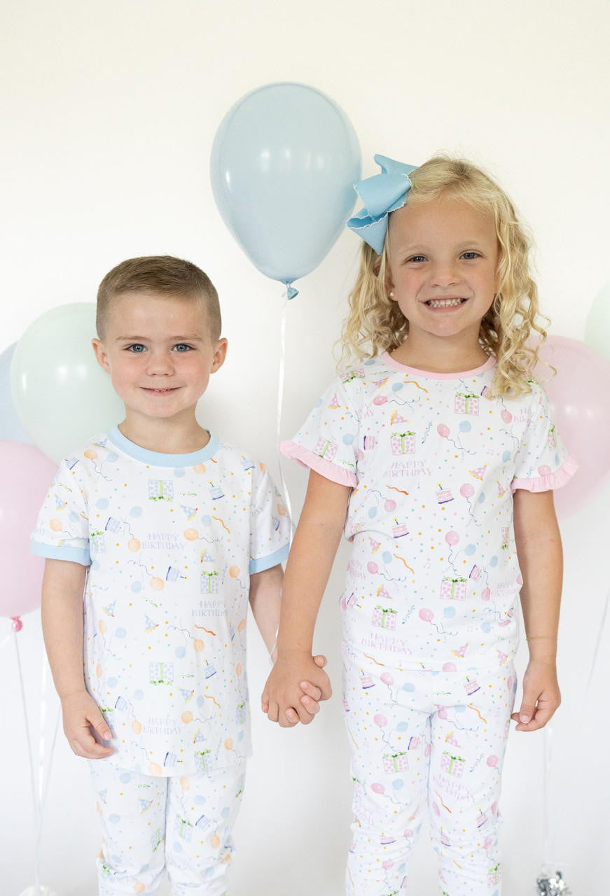 Boys Birthday Print Knit Pajamas  Cecil and Lou