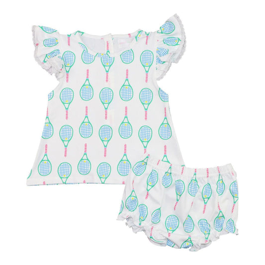 Tennis Racquet Knit Diaper Set