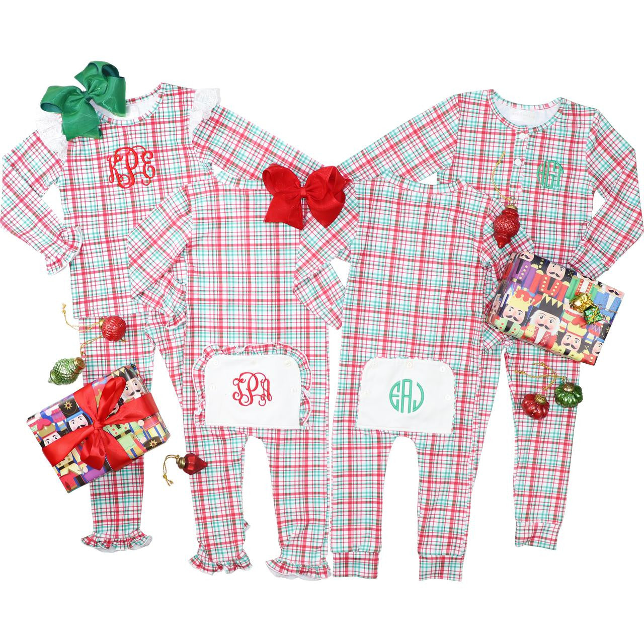 Christmas Plaid Knit Eyelet Pajamas - Shipping Early December  Monogram