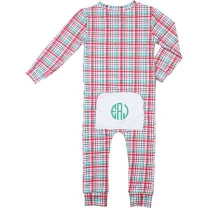 Christmas Plaid Knit Zipper Pajamas  - Shipping Early December  Monogram