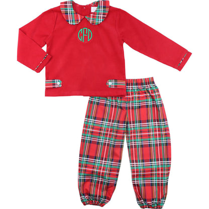 Christmas Plaid Pant Set - Shipping Early December  Monogram