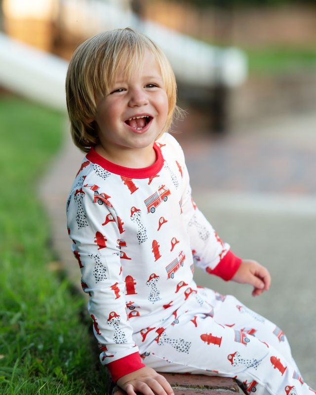 Knit Firetruck Pajamas