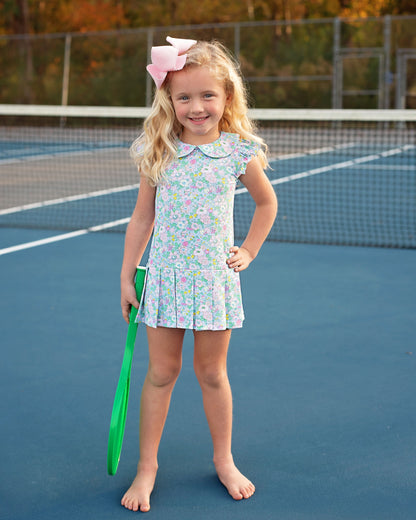 Colorful Floral Lycra Tennis Dress