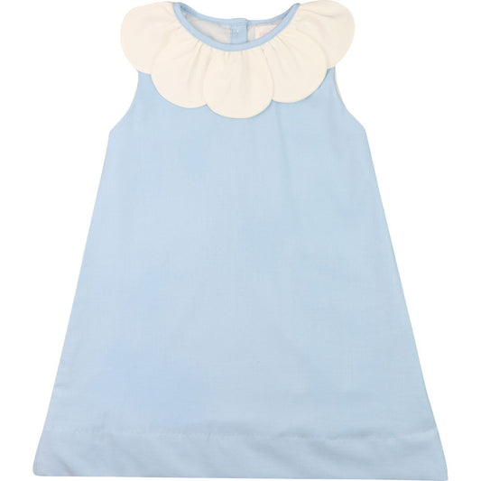 Blue And White Petal Collar Dress