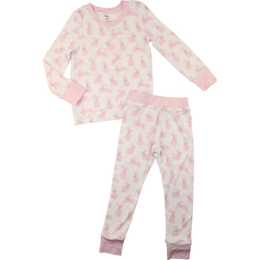 Pink Bunnies Bamboo Knit Pajamas