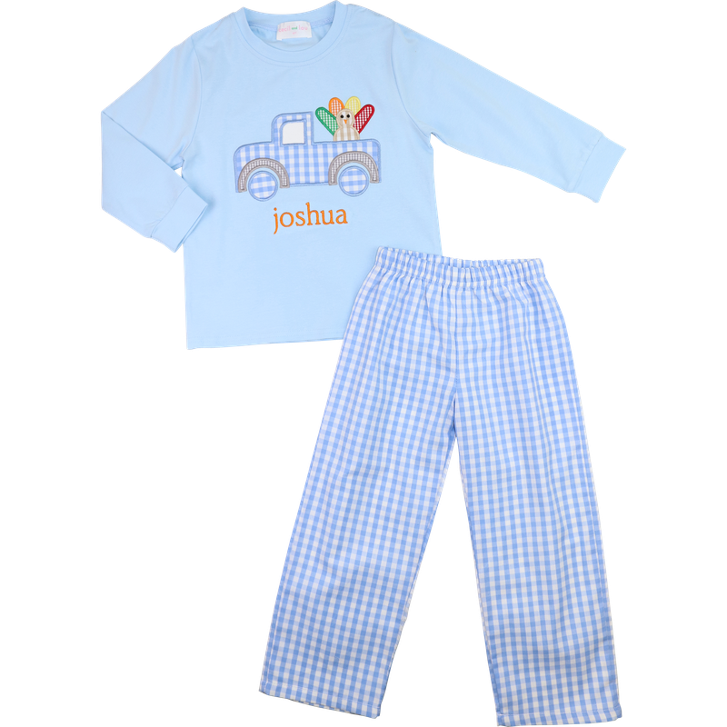 Blue Check Turkey Truck Pant Set