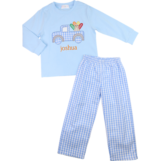 Blue Check Turkey Truck Pant Set