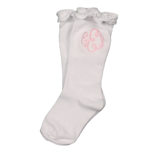 White Ruffle Knee Socks