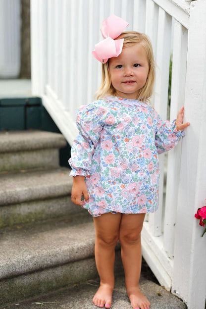 Blue And Pink Floral Diaper Set