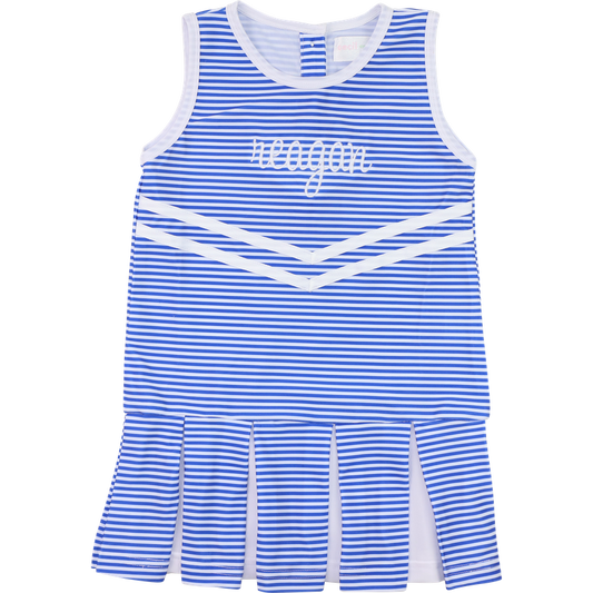 Blue Striped Lycra Tennis/Cheer Dress