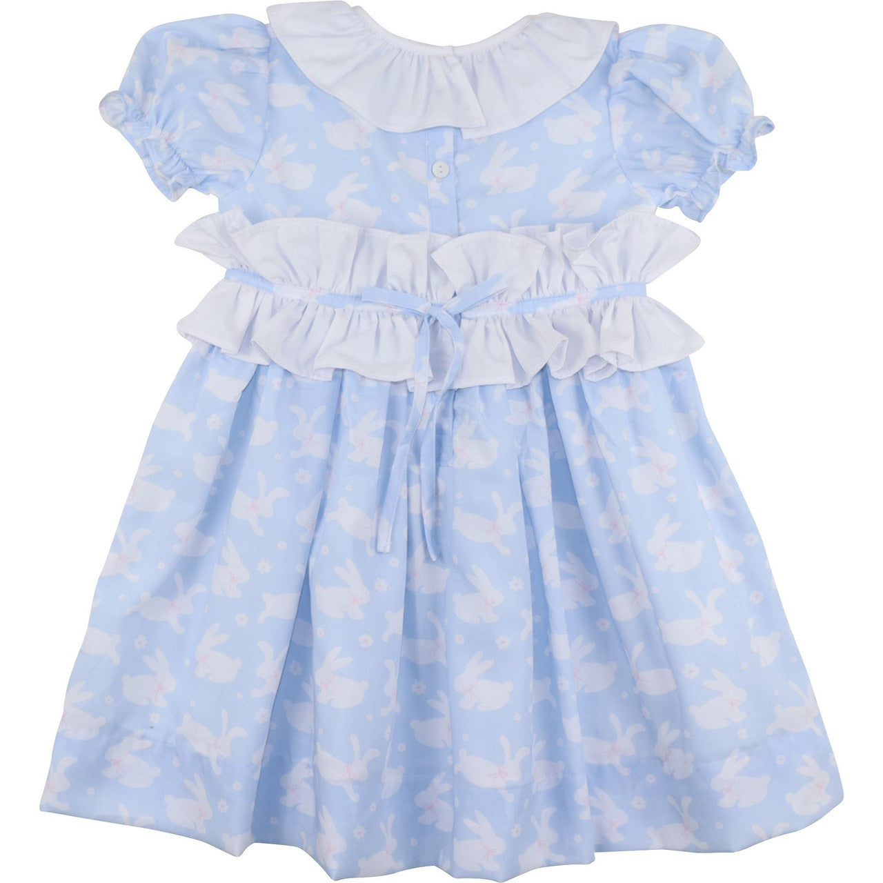 Blue And White Bunny Ruffle Dress