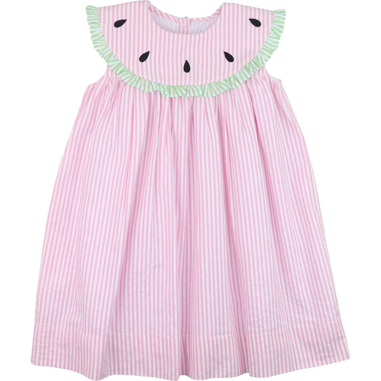 Pink Seersucker Watermelon Dress