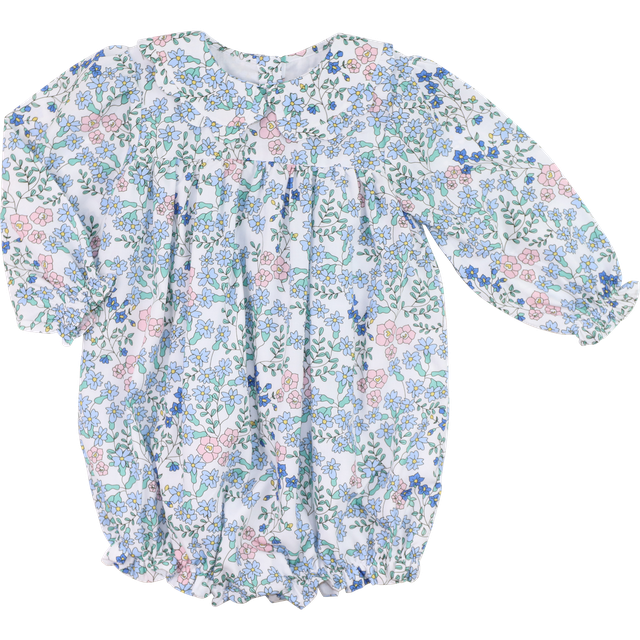 Pink And Blue Floral Scalloped Collar Bubble