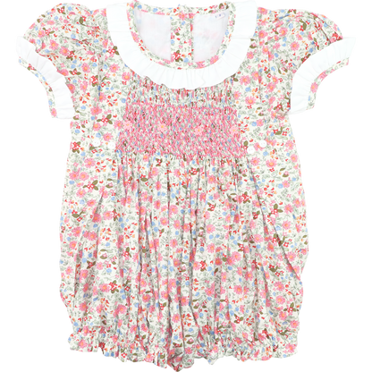 Pink Smocked Floral Bubble