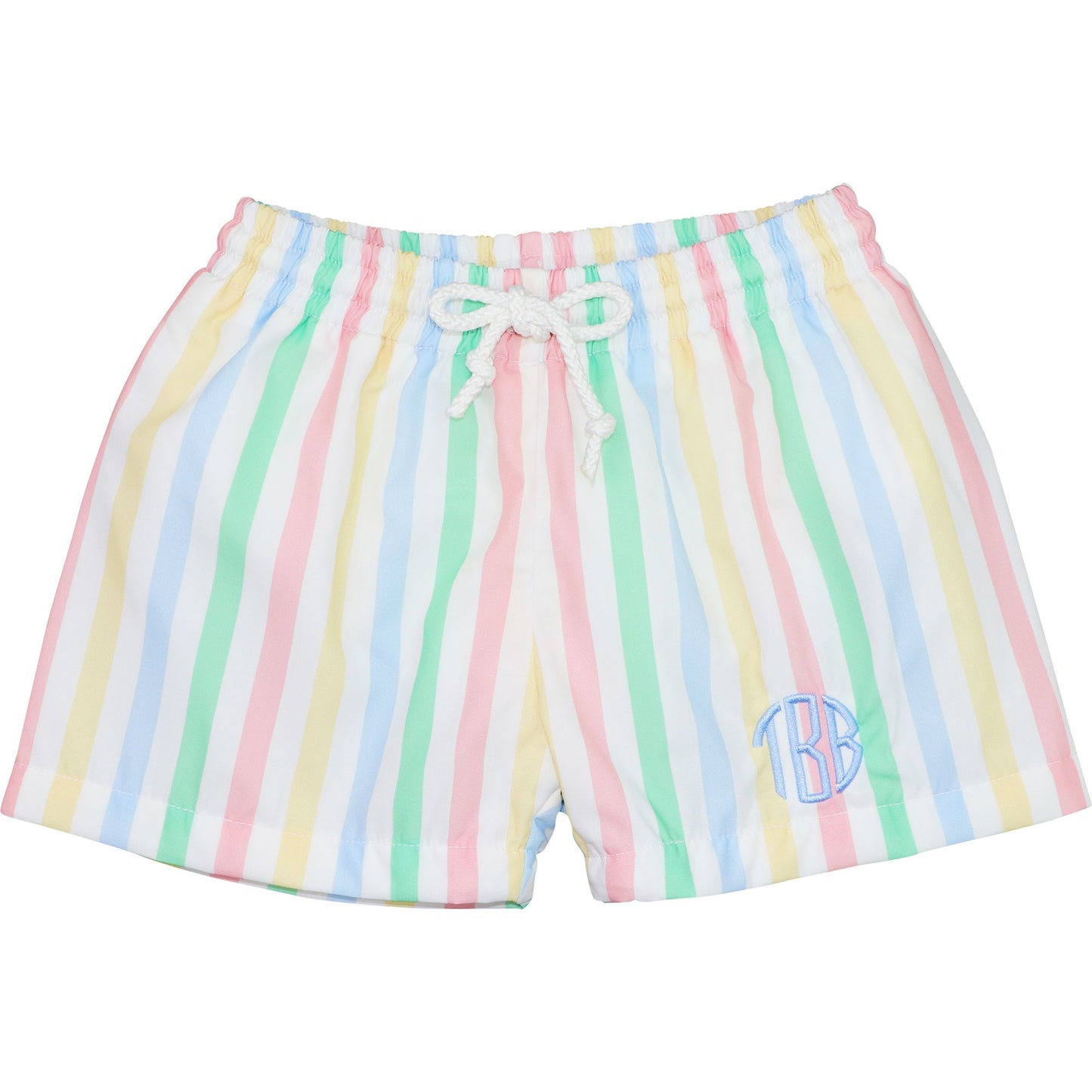 Pastel Striped Swim Trunks