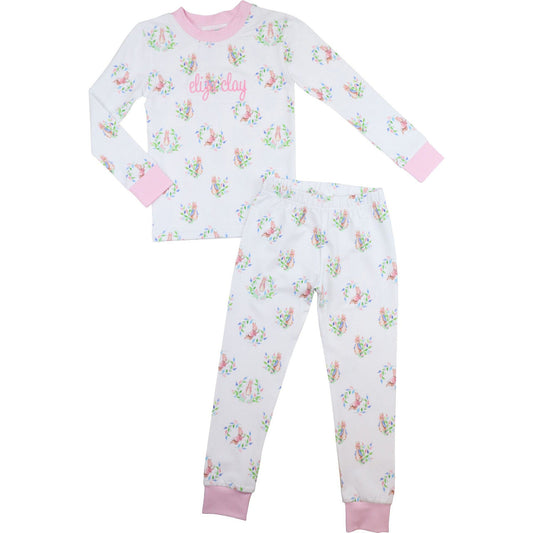 Pink Gingham Peter Rabbit Knit Pajamas