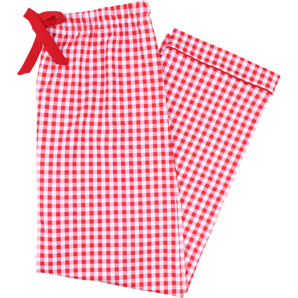 Men's Red Check Knit Pajama Pants