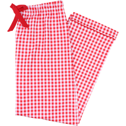 Men's Red Check Knit Pajama Pants