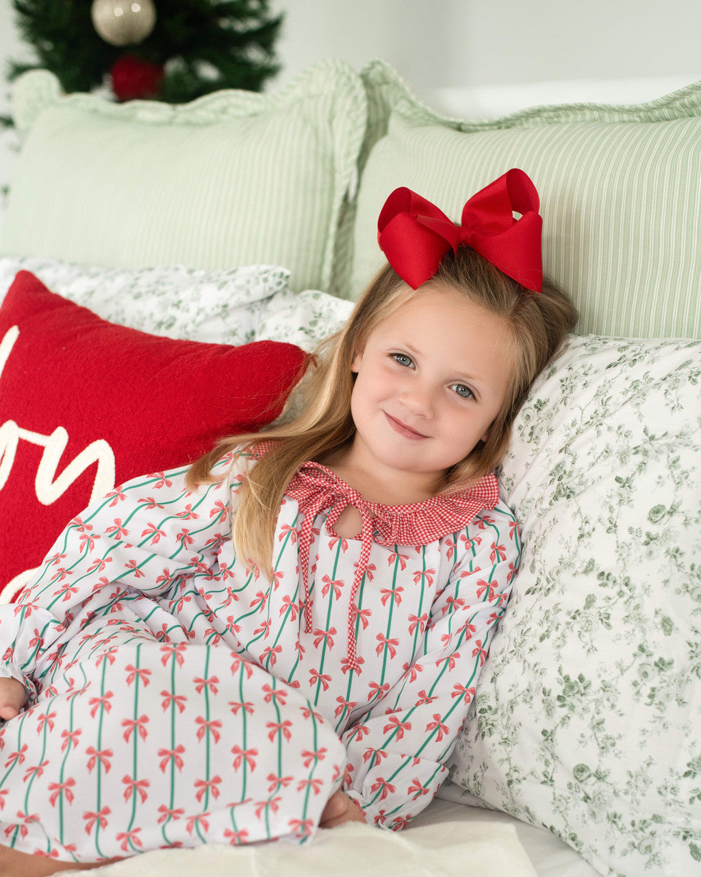 Red And Green Ribbon Night Gown