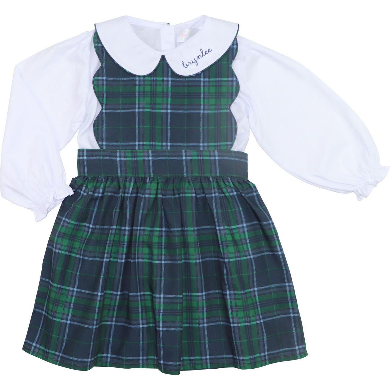 Green And Navy Plaid Dress Set - Shipping Early December  Monogram