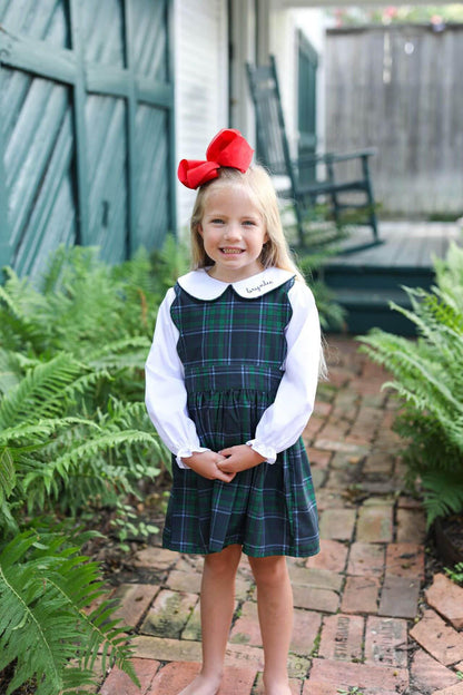 Green And Navy Plaid Dress Set - Shipping Early December  Monogram