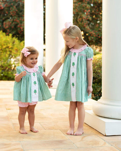 Green And Pink Windowpane Smocked Shamrock Dress  Smocked Threads