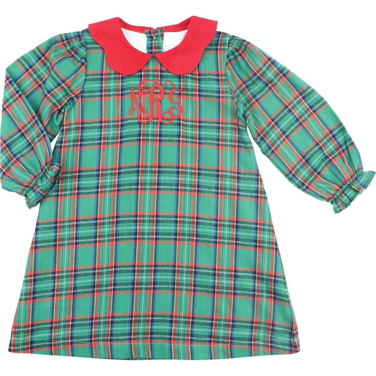 Green And Red Plaid Flannel Dress - Shipping Mid November  Monogram