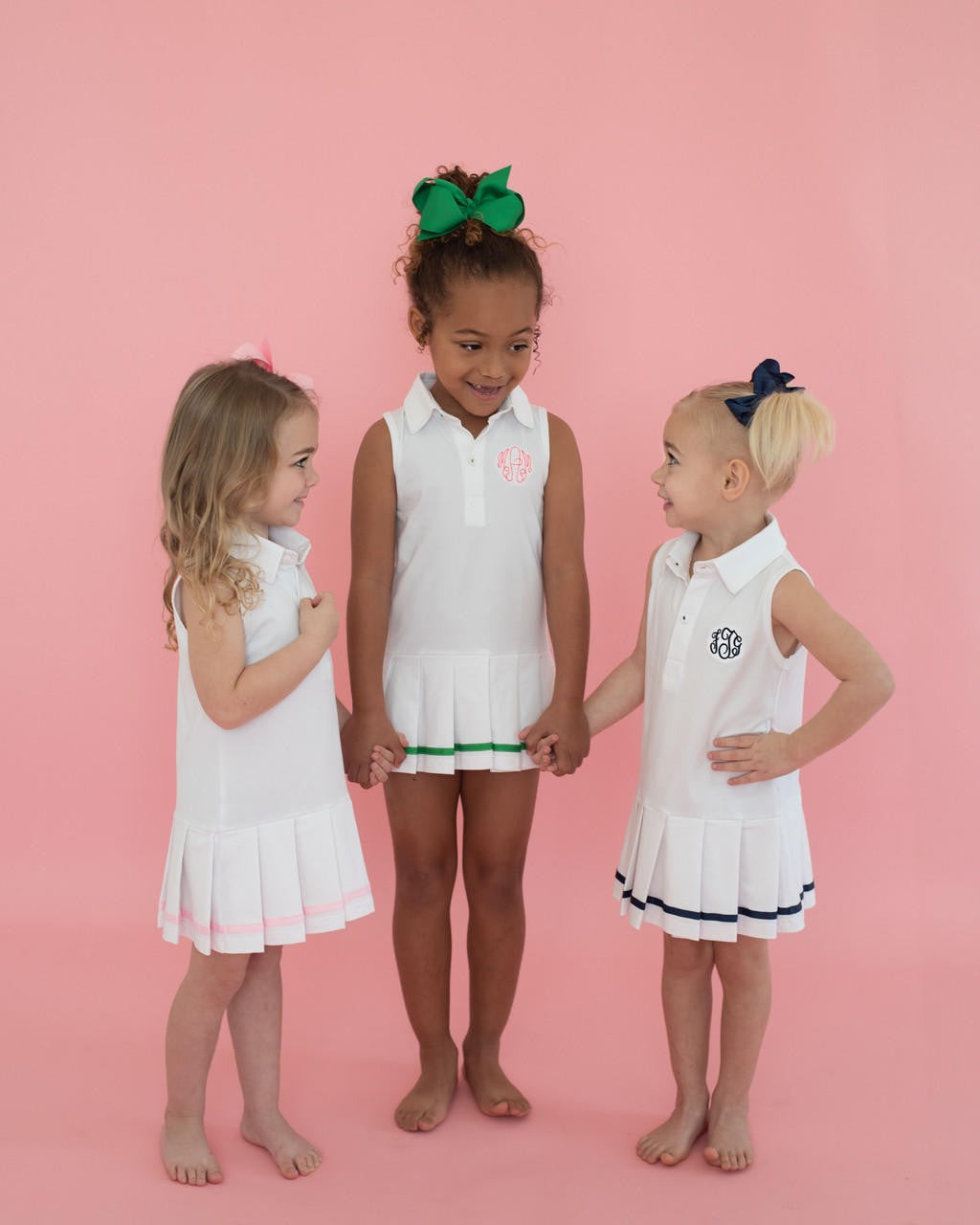 Green And White Knit Tennis Dress  Monogram