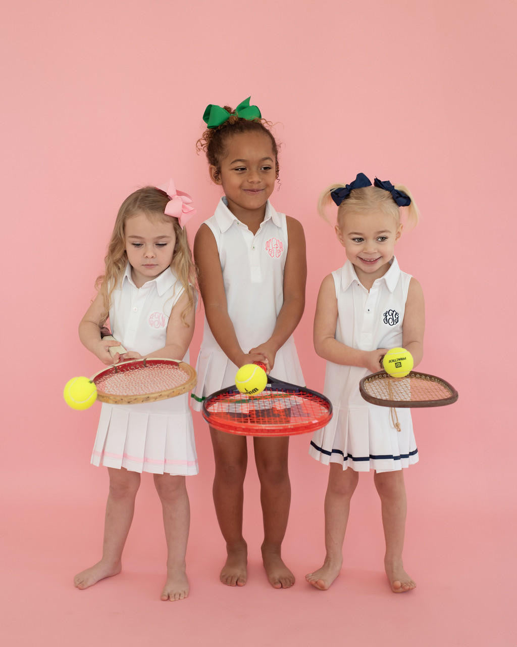 Green And White Knit Tennis Dress  Monogram