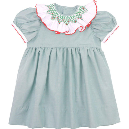 Green Gingham Smocked Collar Dress  Smocked Threads