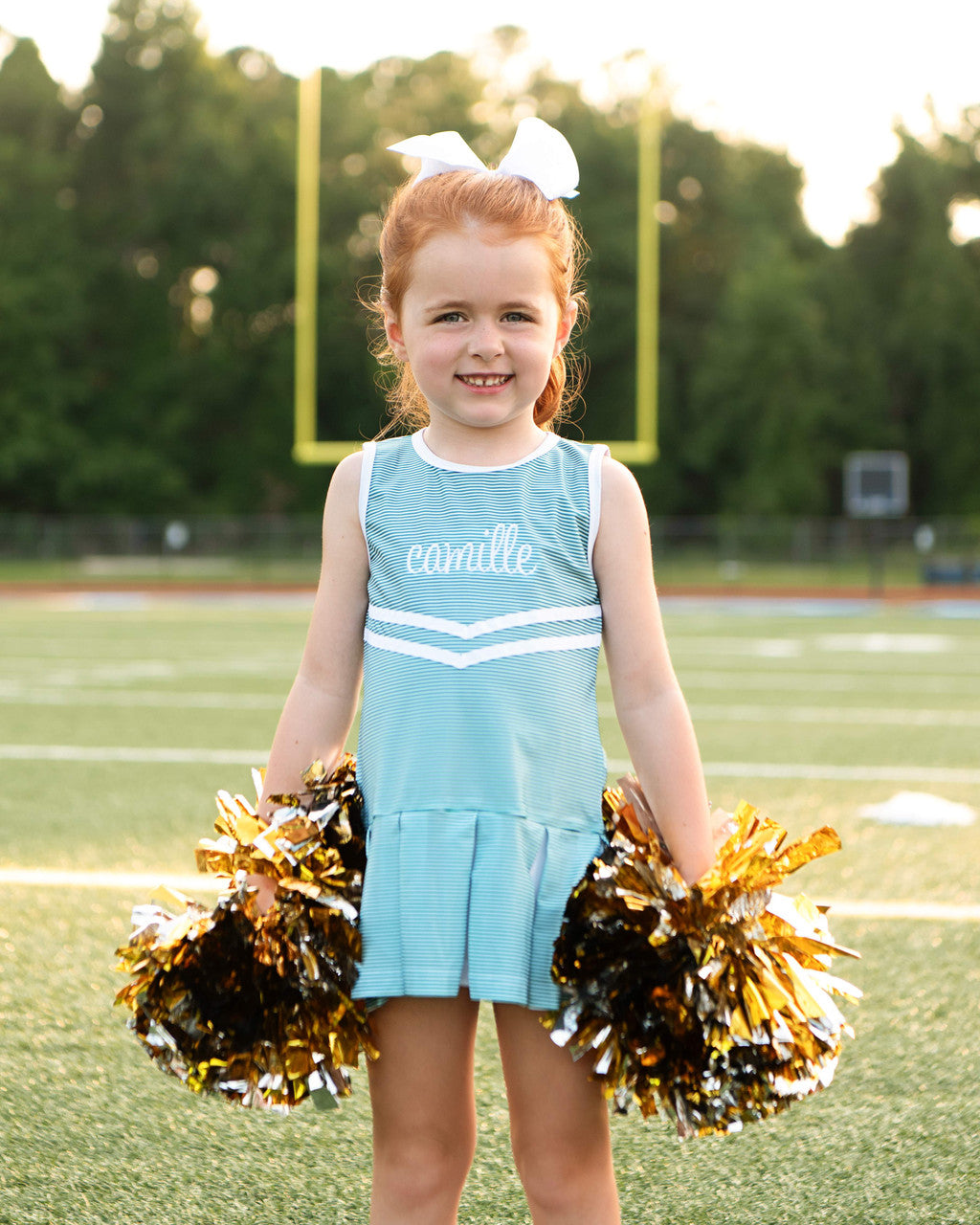 Green Striped Lycra Tennis/Cheer Dress