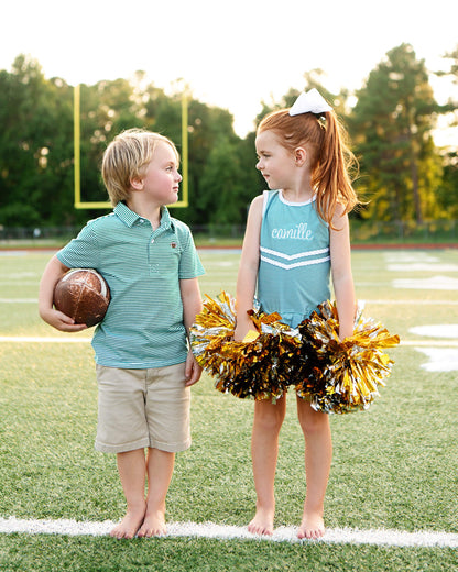 Green Striped Lycra Tennis/Cheer Dress