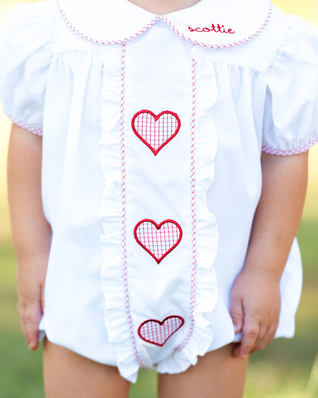 White Applique Hearts Bubble