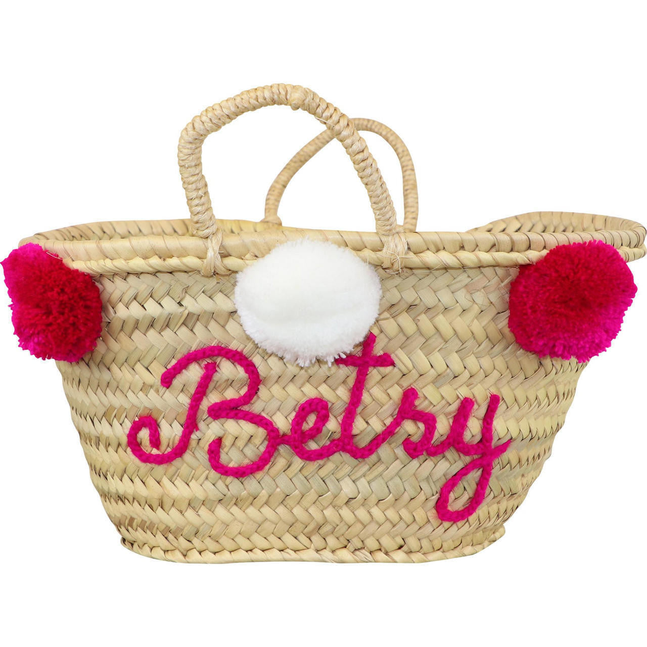 Handmade Custom Berry Pom Pom Tote (Name Included) - Shipping Mid-May  Monogram