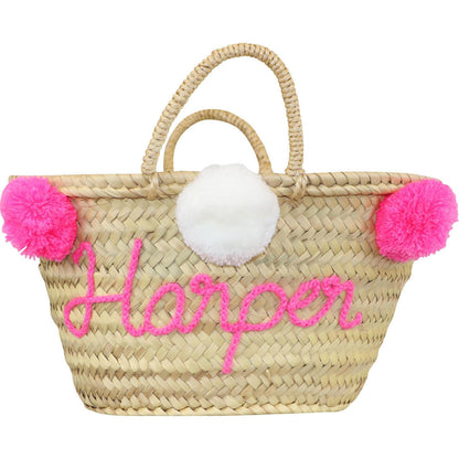 Handmade Custom Pink Pom Pom Tote (Name Included) - Shipping Mid-May  Monogram