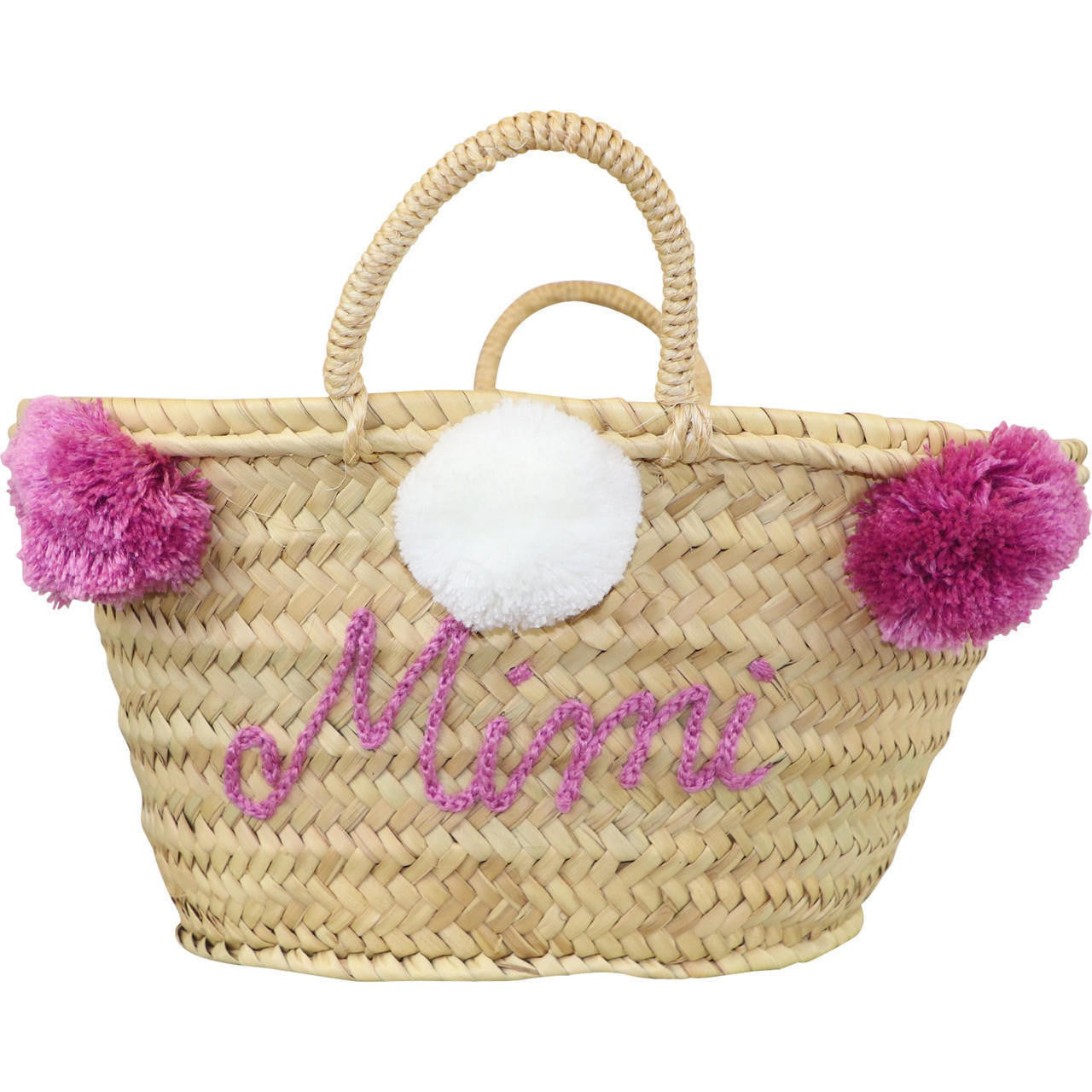 Handmade Custom Purple Pom Pom Tote (Name Included) - Shipping Mid=May  Monogram