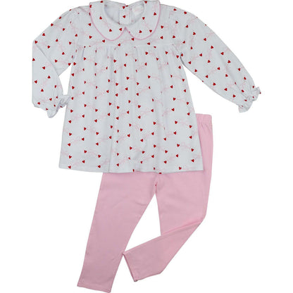 Heart And Bow Knit Legging Set   Smocked Threads